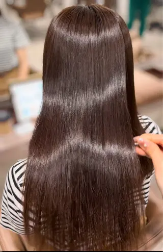 ロング パーマ グレージュ/レイヤー ふうか　渋谷のヘアスタイル