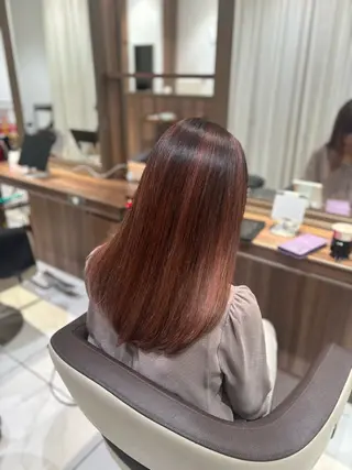 セミロング カラー ツヤ髪縮毛矯正💫/ ハイトーン/あゆみのヘアスタイル