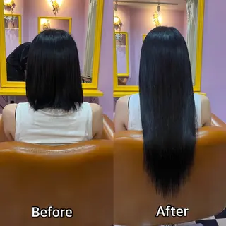 ロング シール＋ちび編み込み エクステ梅田🐨のヘアスタイル