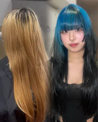 ロング カラー 岡山ハイトーン・ ルーツカラー/こもものヘアスタイル