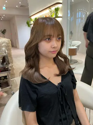 ミディアム カラー 韓国レイヤー🇰🇷 韓国研修◎渋谷カイトのヘアスタイル