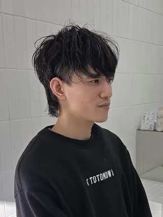 ショート メンズ ill 天神大名所属・YOKUTO 前下りボブ/レイヤーのヘアスタイル