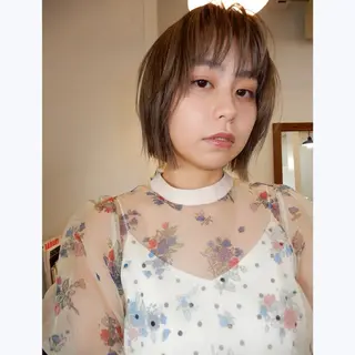 ショート カラー デザインカット🎨 ボブ🫟おざきのヘアスタイル