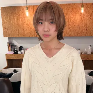 ミディアム 暖色/パーマ 🌼クニトウメイのヘアスタイル