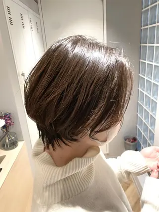 ショート カラー パーマ BEBE所属・ご新規様限定 透明感カラーKANAのヘアスタイル