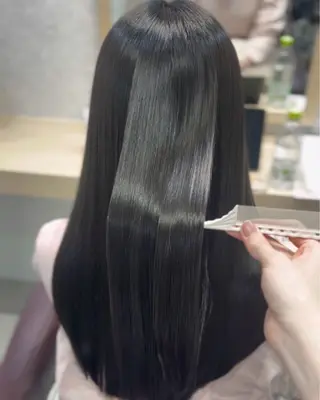 ロング カラー パーマ suzuka/透明感 カラー 美髪縮毛矯正のヘアスタイル