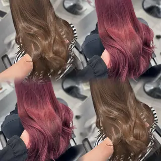 ロング ハイトーン ハイライ ト バレイヤージュのヘアスタイル