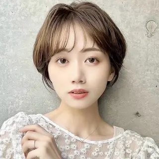 ショート ショート/レイヤー/ 縮毛矯正/ 渡邊莉玖のヘアスタイル