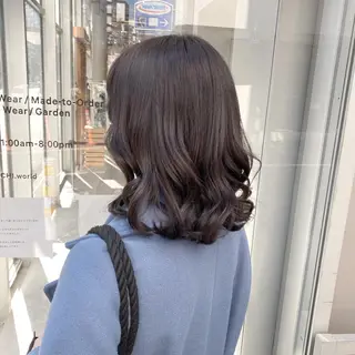 ミディアム カラー ブリーチなし暖色 💗AKARI💗のヘアスタイル
