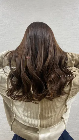 ロング カラー スナハラ リョウカのヘアスタイル