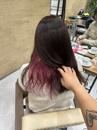 ロング カラー 髪質改善AUSTIN登戸所属・ICHIKA/暖色 カラー / Wカラーのヘアスタイル