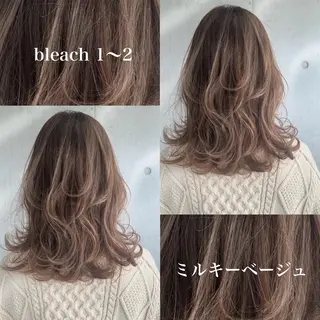 セミロング カラー 🥞ベージュ系カラー 【すずきりほ】🥞のヘアスタイル