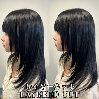 セミロング カラー 四日市/縮毛矯正/ ダメージレスカラーのヘアスタイル