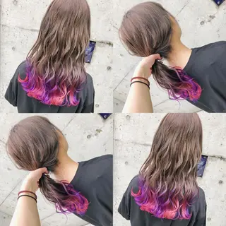ロング カラー ヘアアレンジ メンズ キッズ 💟Chloe原宿店 🩶ハイトーンのヘアスタイル