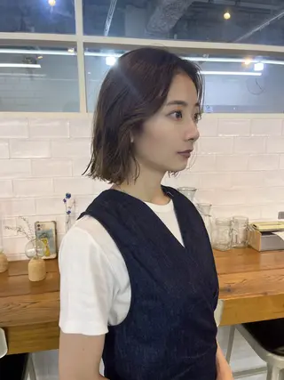 ショート パーマ benji仙台所属・KOKI/ ボブ/ パーマ/透明感カラーのヘアスタイル