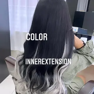 ロング カラー エクステ🩵ブリーチ 韓国ヘア🩵KAEのヘアスタイル