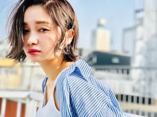 ショート カラー パーマ 顔周りレイヤー/韓国 ブリーチminamiのヘアスタイル