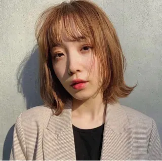 ミディアム カラー 渋谷/韓国風 西原直樹のヘアスタイル