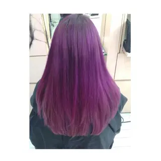 セミロング ロング カラー アオガミ （前髪顔周りカット）のヘアスタイル