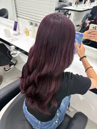 ロング カラー 韓国風艶カラー🪽 yuuna🪽🍨のヘアスタイル