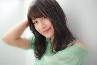 ミディアム カラー ヘアアレンジ メンズ キッズ マツエク・マツパ 韓国/トレンド レイヤー【101】のヘアスタイル