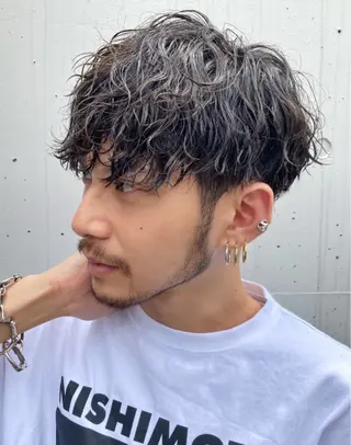 ショート カラー パーマ メンズ キッズ 栄💗レイヤーカット ｜韓国風｜haruのヘアスタイル