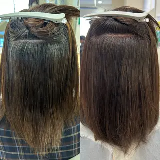 ミディアム カラー 宮原 佑莉のヘアスタイル