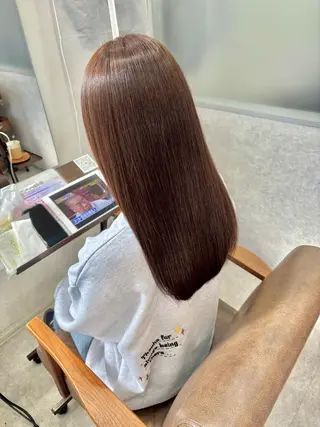 セミロング 久保田康雅　辻堂 髪質改善×縮毛矯正のヘアスタイル