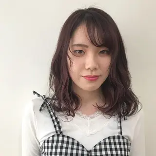 セミロング カラー レイヤー/顔周り /AKARIのヘアスタイル