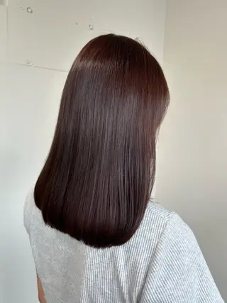 ミディアム カラー ベージュ/ダブルカラ ー/新潟駅/青柳萌果のヘアスタイル