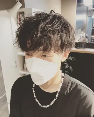 パーマ ヘアアレンジ メンズ ainico+所属・メンズ特化✂️栗原 侑也のヘアスタイル