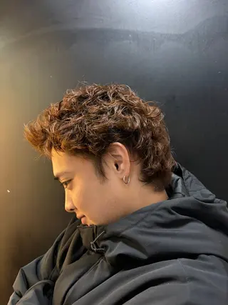 ショート パーマ メンズ 中川 蓮のヘアスタイル