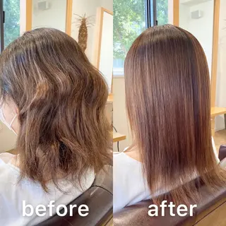 ミディアム パーマ KIZU 髪質改善 オカルト怪談のヘアスタイル