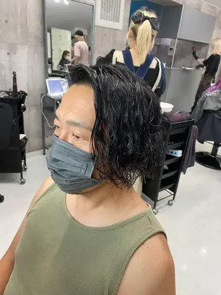 ミディアム メンズ メンズパーマ名人 TAKUMAのヘアスタイル