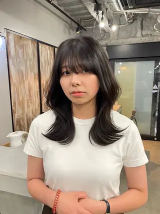 ロング カラー 新宿/韓国ヘア/ 髪質改善ストレートのヘアスタイル
