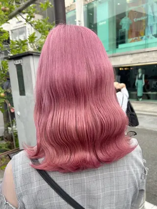 ミディアム カラー メンズモテパーマ💙 fuwaのヘアスタイル