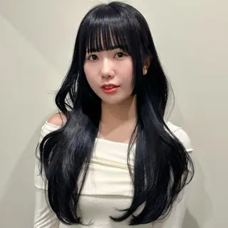 ロング 🌹ハッシュカット、 レイヤー韓国ヘア🌹のヘアスタイル