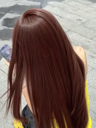 ロング カラー トレンド暖色ヘア🍒 miu🍒のヘアスタイル