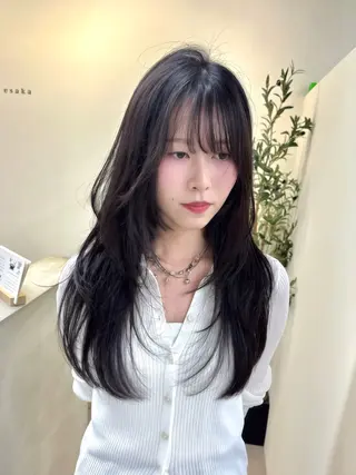 ロング レイヤー×縮毛矯正 深見 拓のヘアスタイル