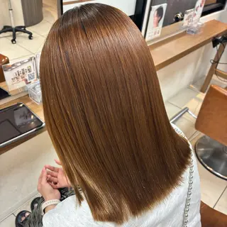 ミディアム カラー 髪質改善/ブラック ヘア/リンのヘアスタイル