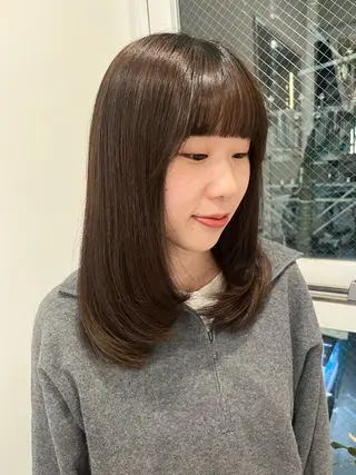 ミディアム カラー 暖色カラー/似合わせ カット/名古屋/辻のヘアスタイル
