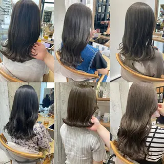 セミロング ✨色持ちの良い艶 カラー✨蟹江真世のヘアスタイル