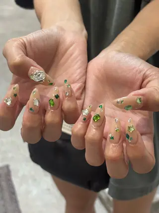 ロング 0203ムニムサン 💙Honokaのネイルデザイン