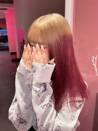 セミロング カラー 田中麻鈴/ハイトーン /ミルクティーのヘアスタイル