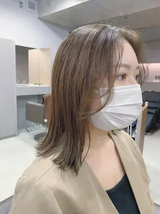 ミディアム カラー ボブパーマコテ巻き風 パーマNo1深江秀平のヘアスタイル