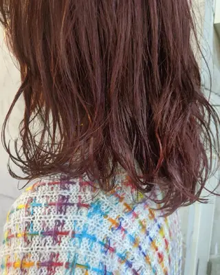 セミロング カラー ヘアアレンジ 南堀江 möwen ( メーヴェ )所属・mowen RUIのヘアスタイル