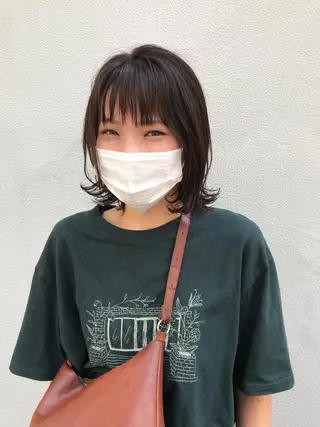 ミディアム さの あやねのヘアスタイル