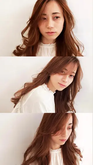 ロング カラー ヘアアレンジ レイヤー/ラベンダー オージュア/枝元唯のヘアスタイル