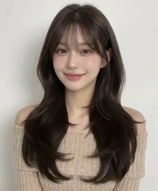 ロング カラー 韓国風style 🤍しゅうじのヘアスタイル