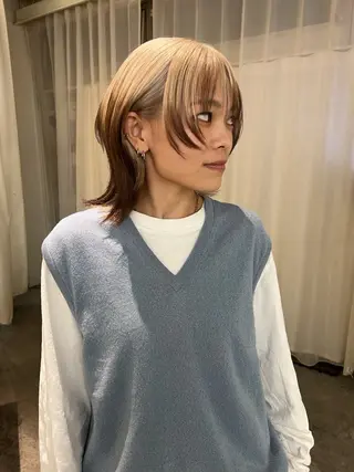 ミディアム カラー haco＋所属・圧倒的デザイン力 店長🎨RENAのヘアスタイル